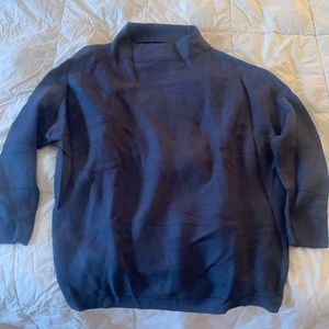 Mock neck drop shoulder ribbed tunic